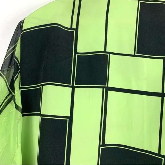 Vintage Happy Day New York Green and Black Flowy Oversized Top - Picture 13 of 16